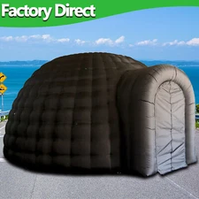 6x6x3.5m Inflatable Dome Tent For Event / Giant Black Igloo Tent With Blower