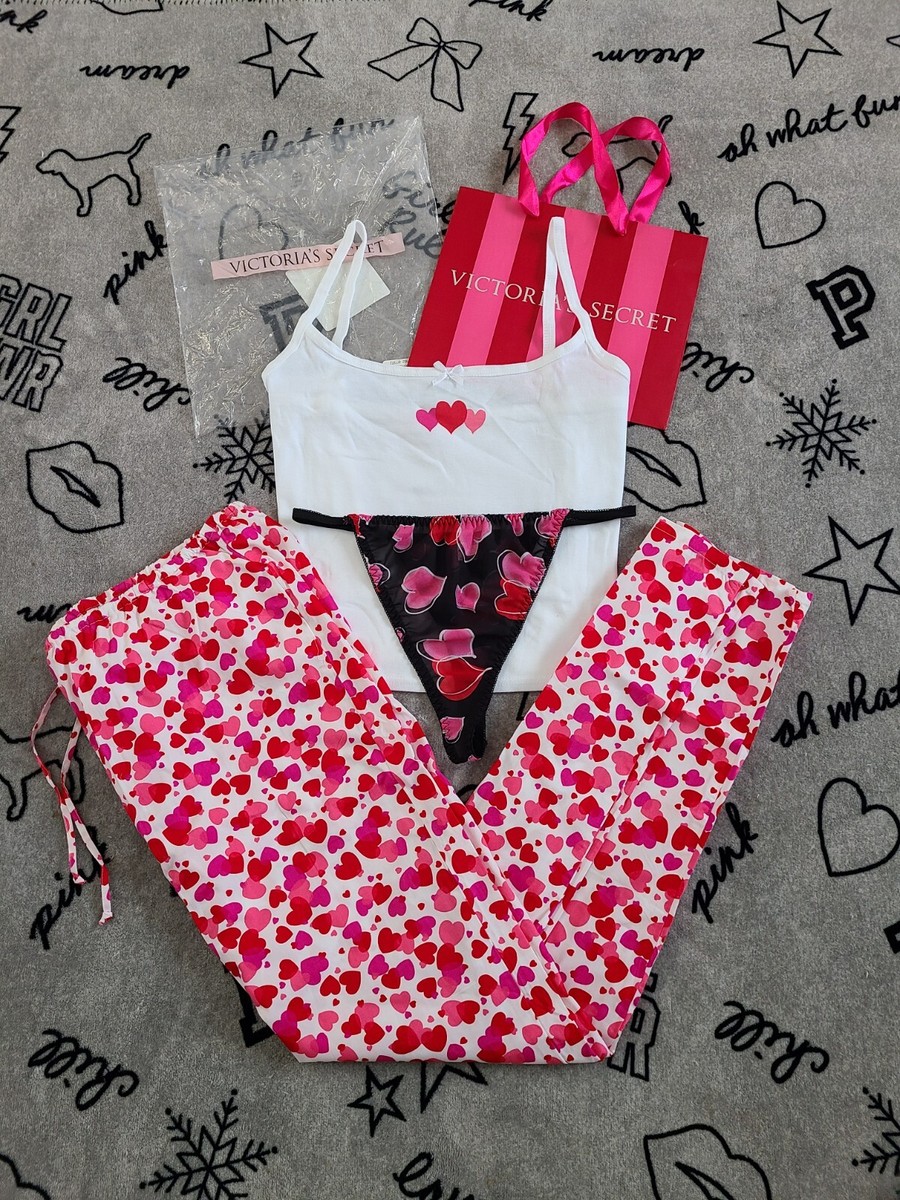 New Vintage Victoria's Secret Valentine 3pc Pajama Set Size XL