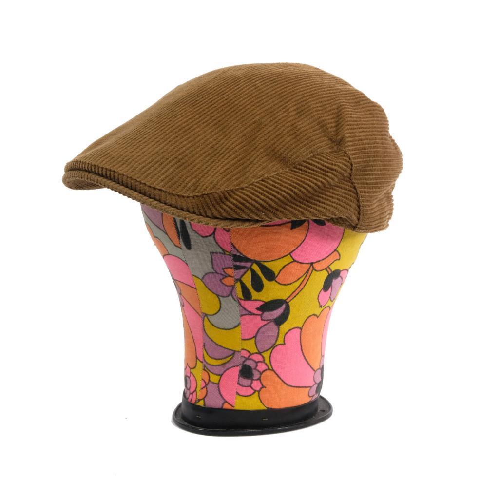 BARBOUR Newsboy Dean Cap Hat Brown Corduroy Cotton Blend Sz. 7 3/8