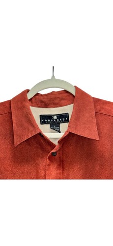 Consensus Sportsware Faux Suede Men’s Button Down Shirt Size Large - Picture 3 of 5