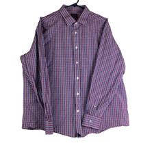 UNTUCKit Men's Amberhill Red Blue Plaid Long Sleeve Button Up Shirt XX-LARGE