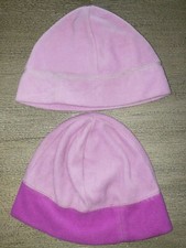 2 girls PURPLE FLEECE WINTER HATS size 8 years and up THE CHILDRENS PLACE soft 
