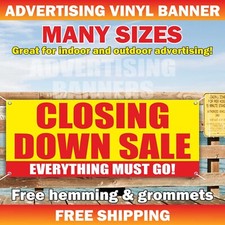 CLOSING DOWN SALE Advertising Banner Vinyl Mesh Sign EVERYTHING MUST GO Shop