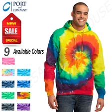 Port & Company Tie-Dye Pullover Hooded Sweatshirt With Pockets M-PC146