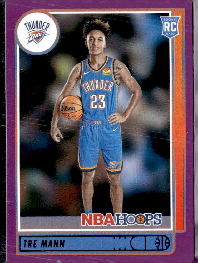2021 Hoops Purple RC #237 Tre Mann (H)  Oklahoma City Thunder