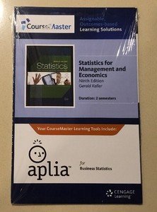 Details About Aplia Access Code Statistics For Management Economics 9th Edition By Keller - 