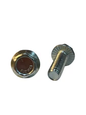 (100 Pcs) 3/8-16x1 1/4 Grade 5 Hex Serrated Flange Bolts Screws (FT) Zinc Clear