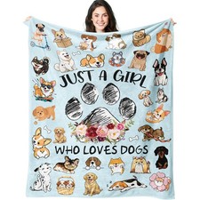 Dog Blanket Gifts For Women Girls Soft Flannel Throw Dogs Lovers 50x40 Inch