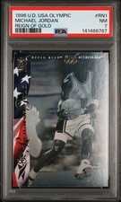 1996 UD U.S.A OLYMPICARD REIGN OF GOLD #RN1 MICHAEL JORDAN PSA 7