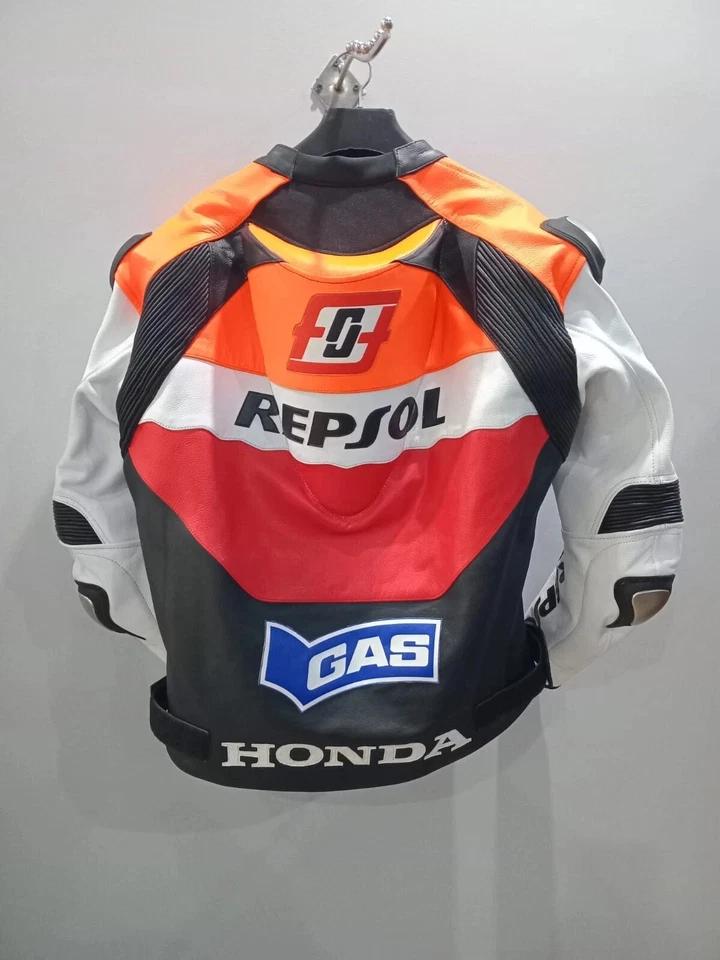 HONDA REPSOL 男式摩托车皮革夹克摩托车夹克骑手赛车夹克 — 第 2/4 张图片