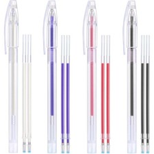 Heat Erasable Fabric Marking Pens with 8 Refills, 4 Colors Heat Erasable Pens...