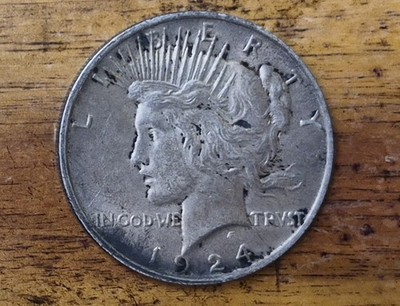 1924-P Silver Peace Dollar Circulated 90% Silver 