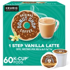 Vanilla Latte Single Serve K-Cup Pods, Flavored Coffee, 60 Count