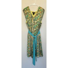 Signature by Robbie Bee Dress Womens 18W Sleeveless Tie Belt Multicolor Lined