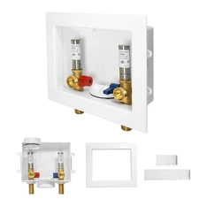 Washing Machine Outlet Box Stainless Arrestor 1/2 MIP Sweat 3/4 MHT Outlet