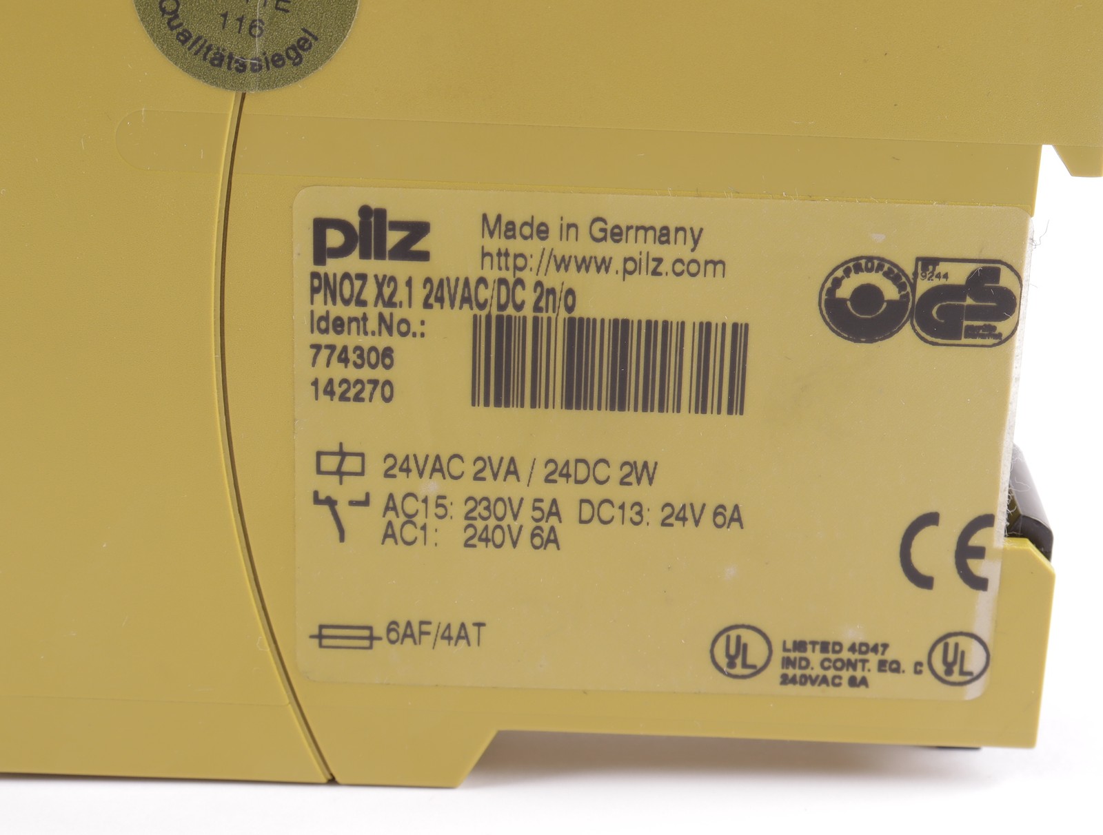 Pilz Safety Relay PNOZ X2.1 24VAC/DC 2n/o 774306 -2500308
