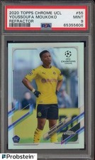 2020 Topps Chrome UCL Soccer Refractor #55 Youssoufa Moukoko RC Rookie PSA 9