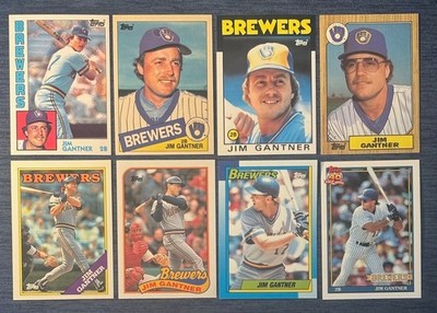 TOPPS TIFFANY - JIM GANTNER - 8 CARD LOT - 84-85-86-87-88-89-90-91