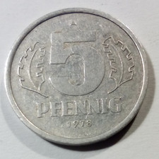 M&uuml;nze DDR (30) F&uuml;nf 5 Pfennig 1978 Alu Aluminium Ex-Nominal von DDR-Ost-Mark