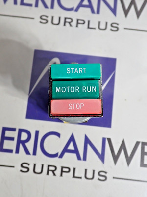 Cutler Hammer Pushbutton Start, Motor Run, Stop, With Contact Block KLA2