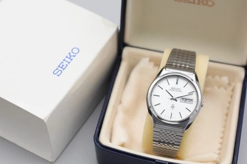 Vtg 1977【Near MINT / Box】SEIKO Grand Quartz 4843-8110 Day/Date Men's Watch JAPAN