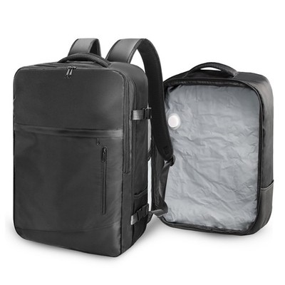 air vacuum travel backpack SUOCO Travel Backpack with Vacuum Bag, 60L Seal Compression Air 50-60L,  Black
