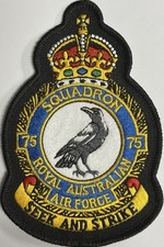 Parche 75 Squadron Crest Kings Crown RAAF Fuerza Aérea Australiana Australia