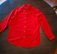Men's Size L Chaps Long Sleeve Classic Cottom Button Down Shirt