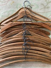 Lot 20 Vintage Wooden Hangers All W/ Advertising California Apron  Pant Hangers