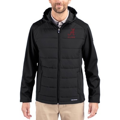 Men's Cutter & Buck Black Alabama Crimson Tide Evoke Hybrid Eco Softshell