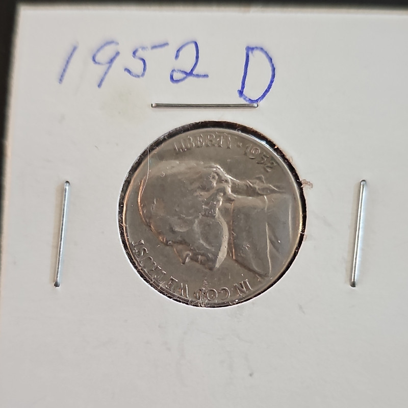 1952-D United States Jefferson Nickel 5C Denver Mint Uncertified Ungraded 135