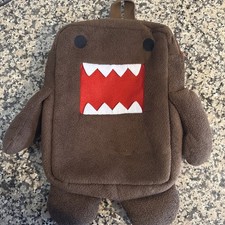 Official Vintage NHK-TYO Domo Kun Plush Backpack Nice 1 Pocket Zip Brown.