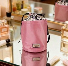 Beauty Pink Satin Drawstring Cosmetic Pouch Bag NEW