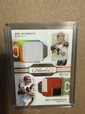 2020 Panini Flawless Joe Burrow RC Ken Anderson Dual Diamond 06/25 MEM Bengals
