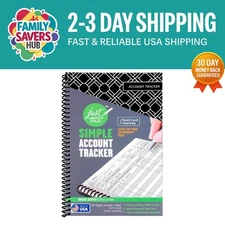 Versatile 2600-Line Checkbook Ledger for Personal & Business Finances - Black