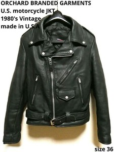 36 USA製 orchard BRANDED GARMENTS レザーJKT Branded Orchard Leather Jacket for sale | eBay