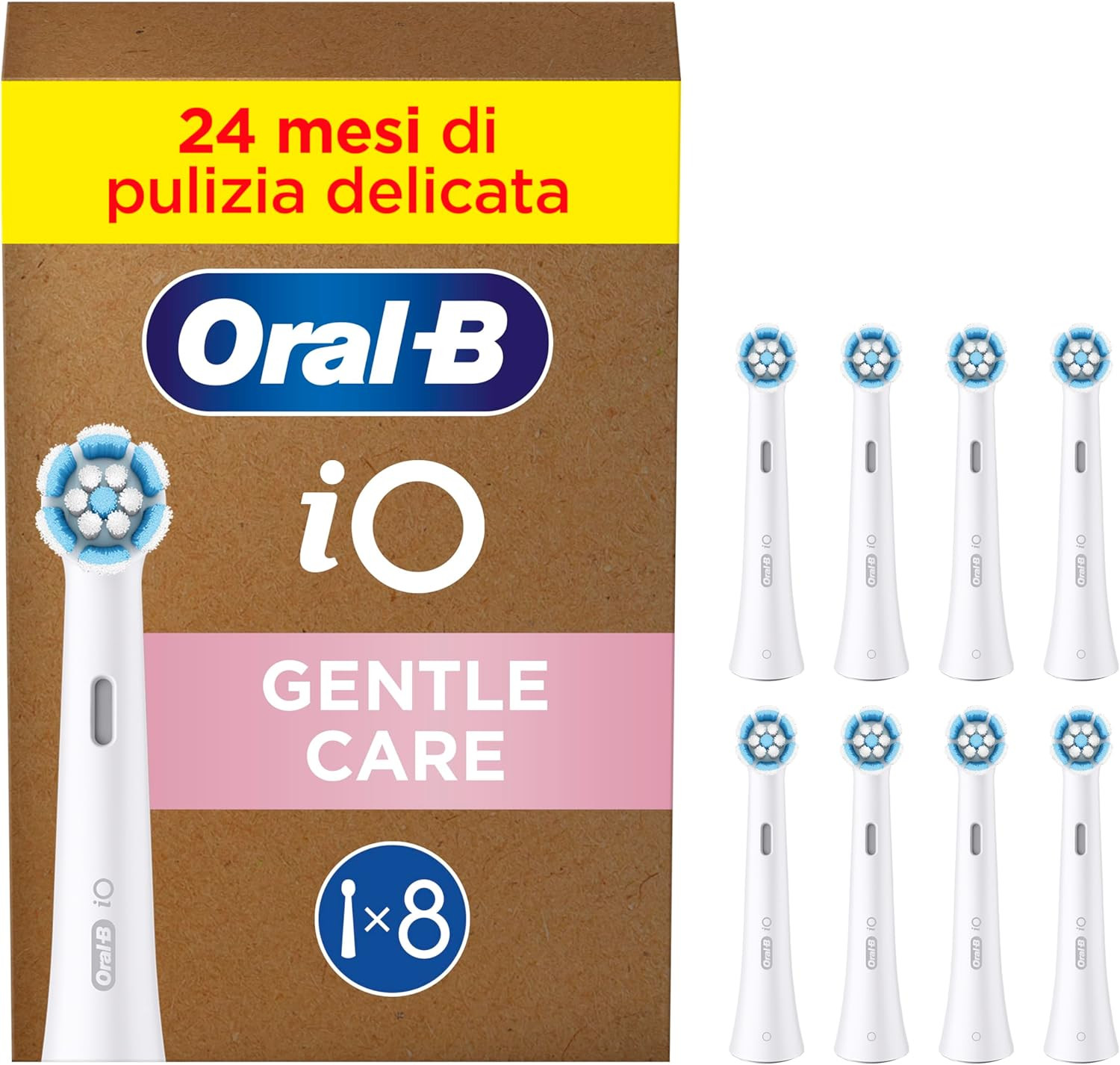 Offerta 8 Testine iO Gentle Care Oral-B | Scorta Famiglia Risparmio Bianca