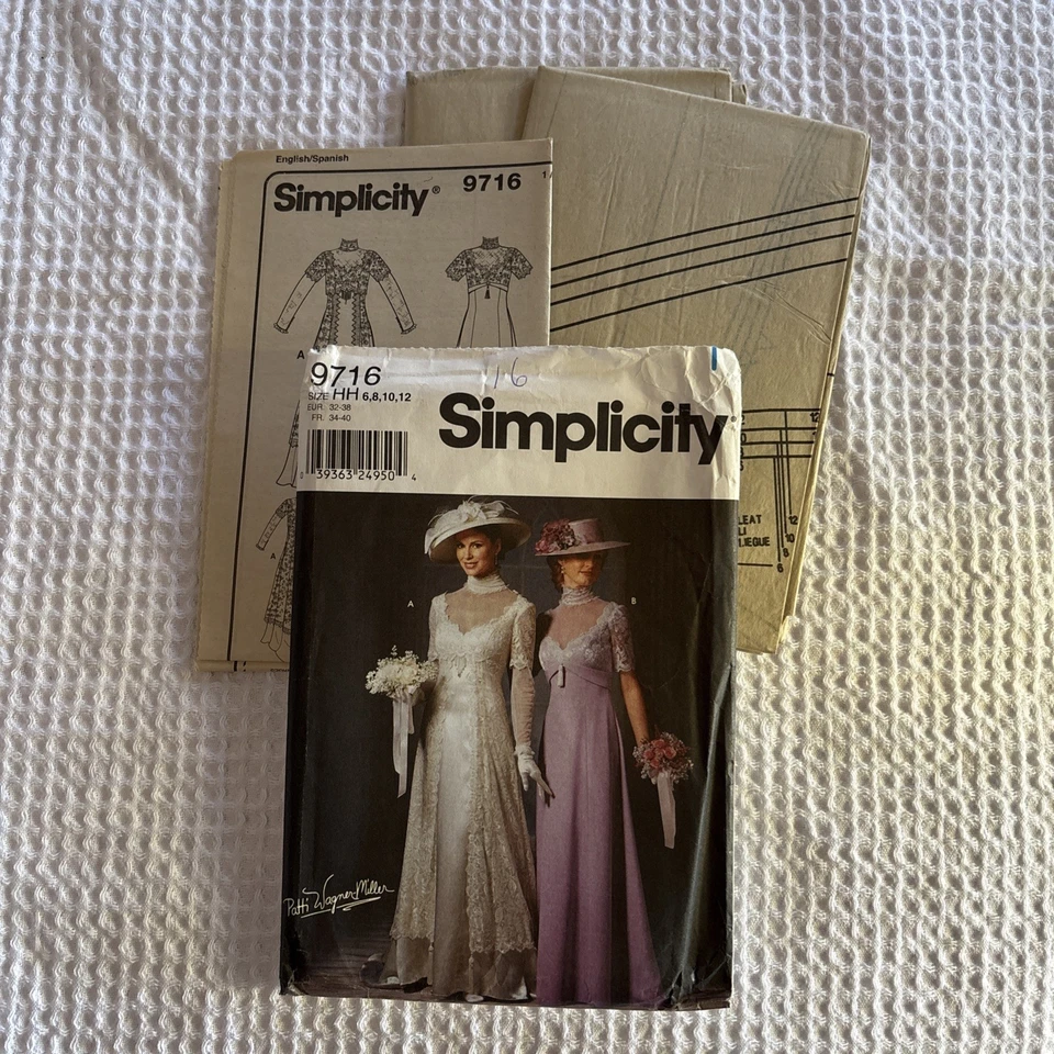 Simplicity 9716 Edwardian Bridal Historical Titanic Dress  Sewing Pattern 6-12 - Image 4 of 4