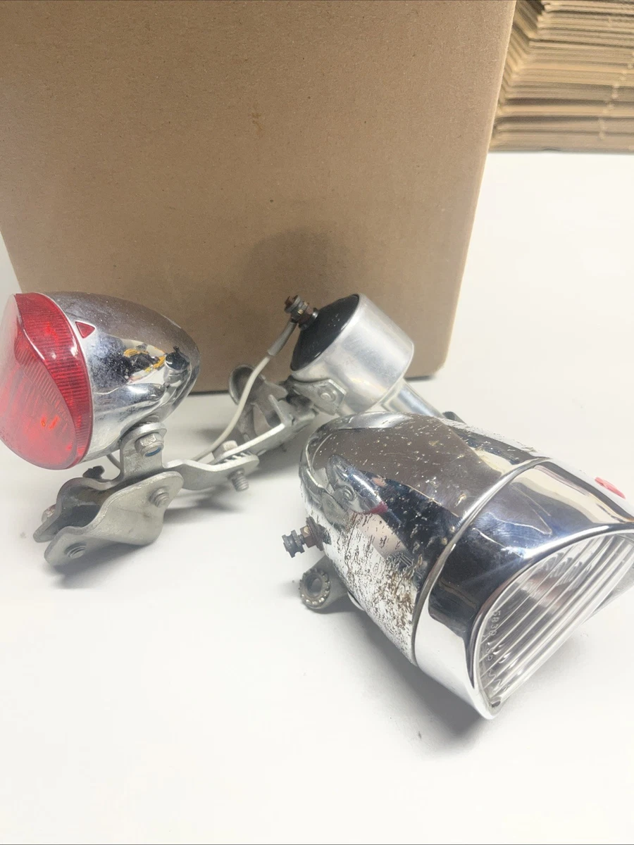 Vintage NOS Onward Bicycle Headlight & Horn Combo - Chrome Battery Light  For Raleigh Chopper, Schwinn