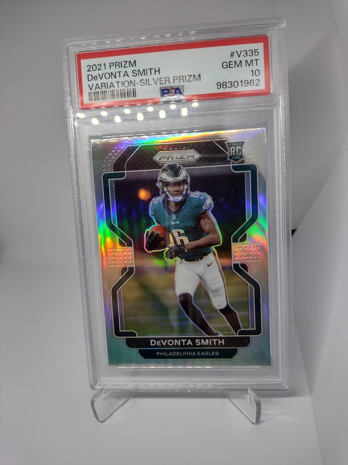 2021 Panini Prizm Devonta Smith (RC) Variation Silver Prizm V335 PSA 10 🔥🔥🔥