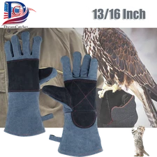 Animal Handling Gloves Leather Anti Scratch Safe Interaction with Pet Bird Snake