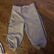 Champro baseball pants Knicker Style Short Youth XL Gray W/ Navy Stripe