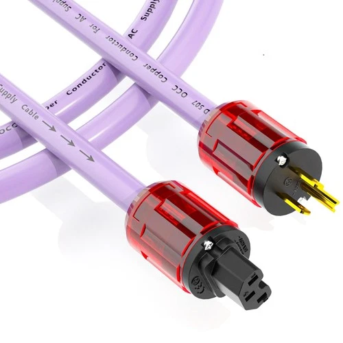 5.0 ft HiFi Shielded US Power Cord 12AWG 4N OFC Copper Wires 3-Prong Plug