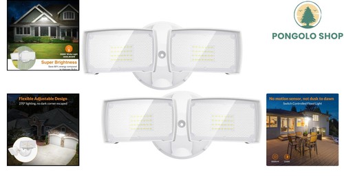 LEPOWER 2 Pack LED Security Light Dusk to Dawn Outdoor Flood Light Fixture wi... - Picture 2 of 10