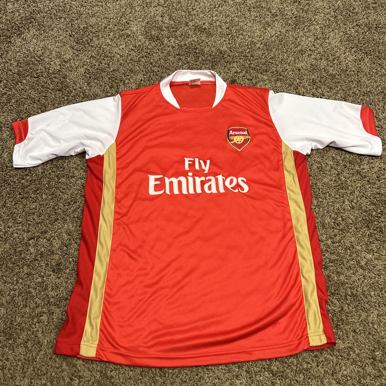 Vntg 1996 Falcon FootBall Arsenal Fly Emirates Jersey Soccer Henry 14 Red A33