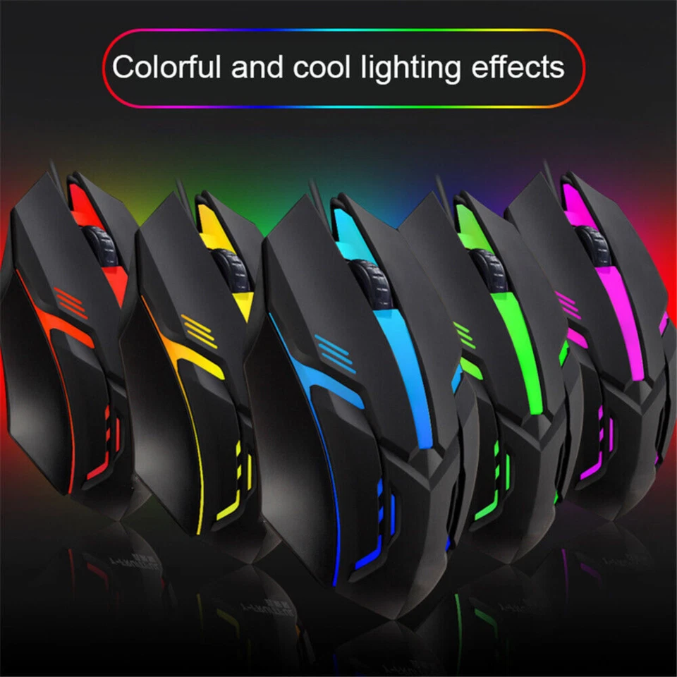 Gaming Mouse RGB LED Backlight Ergonomics USB Wired Gamer Mouse For PC Laptop - Image 2 of 4