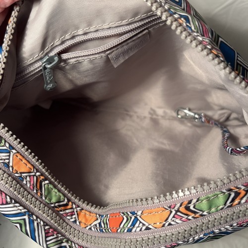 KIPLING "Alvar" Multi Color Geometric Design Nylon Crossbody Bag #HB6141-900 - Picture 6 of 8
