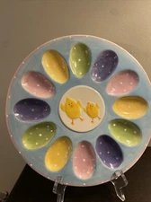 CENTURY COLORFUL ROUND EASTER DEVILED EGG DISH
