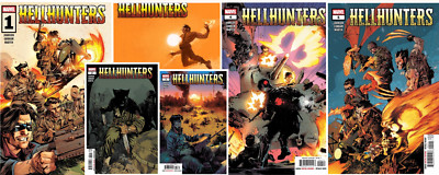 HELLHUNTERS  - FULL 5 PART SET - MARVEL COMICS -  BAGGED AND BOARDED