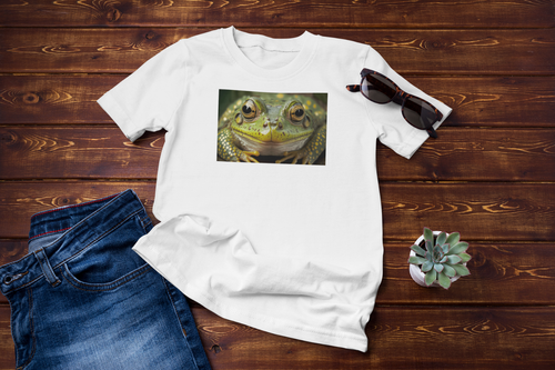 Bellissima T-shirt da uomo unisex cotone stampata rana casual - Foto 3 di 4